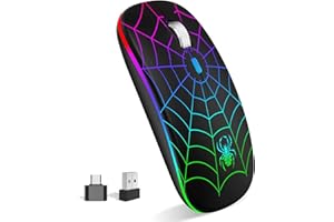 KARFUN Wireless Mouse,Portable Optical Wireless LED Mouse with USB and Type C Receiver,3 Adjustable DPI Wireless Computer Mouse for Mac Book,Laptop,Desktop,Windows,PC