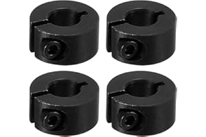 PATIKIL Bore 8mm Single Split Shaft Collar 18mm OD 9mm Thickness, 4 Pack 45#Carbon Steel Locking Collar Clamp Style with Set Screw for Machine Tools Industry, Black