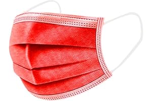LULUJI Lulupi 10-100 Stück Einweg Mundschutz Erwachsene Einmal Mund-Nasenschutz Bedeckung Einfarbige Atmungsaktive Bandana Mundbedeckung Multifunktionstuch Halstuch(100pcs,Rot)