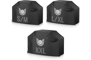 BBQ Chief Abdeckhaube für Grills - Wetterfest, UV-beständig, mit Klettverschluss, Schwarz, L/XL (160x61x120 cm) - Grillabdeckung, Grillschutz, Grillhaube, Schutzhülle, Abdeckung, Abdeckplane, Gasgrill