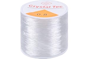 DISINO 100m Hilos para Abalorios Transparente, Nylon Bobina Elástica de Hilo para Cuentas Pulsera Collar Colgar Adornos, 0.8mm