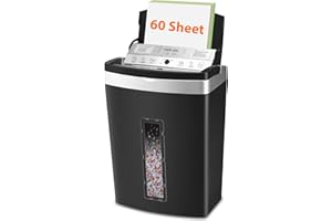 VidaTeco 60-Sheet Auto Feed Paper Shredder For Office, Mirco Cut Shreds Paper/Card/Staple For Heavy Duty Paper Shredder, Manual 7 Sheet Home Office, P-5 Jam Proof System 20L Liftout Basket