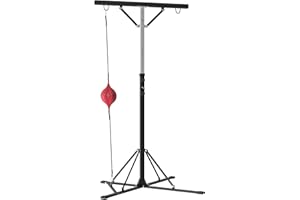 ‎SPORTNOW SPORTNOW Boxsackständer Höhenverstellbar, Freistehende Boxsackhalterung mit Speedball, bis 60 kg Belastbar, Stahl, Schwarz