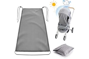 SINSEN Universal Sun Shade for Pram,Pram Sun Shade with UV Protection Cover 50+ Waterproof and Up and Down Slide Function,Buggy Sun Shade,Pram Shade for Pushchair,Baby Stroller,Carrycot(Grey)