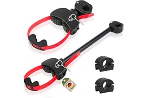 Sorlpv Adjustable Strap Frame Holder 12 cm + 42 cm, Aluminium Frame Holder Bicycle Carrier for E-Bike/Bicycle, Lockable, Universal Bicycle Frame Holder for U-Bracket Tube: Diameter 2.5 - 3 cm (Black +