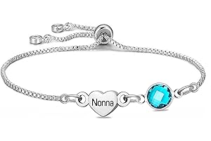 HEYEJET Bracciale Donna Argento Cuore 26 Lettera Iniziale Pendente Alfabeto Braccialetti Gioielli Regali Per Zia Figlia Sorelle Amica Mamma Collega Amante Compleanno Natale Regolabili