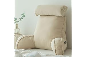 WINARA Lesekissen,Rückenlehne Kopfkissen,Bettruhe Kissen mit Armlehnen,Mit Waschbarem Bezug,Perfekt für Rückenunterstützung beim Lesen oder Fernsehen auf dem Bett Sofa