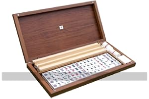 Dal Negro Luxury Grand Mah Jong (Mahjong) Set with Walnut Case (Chinese/English Set with 4 Jokers/Blanks)