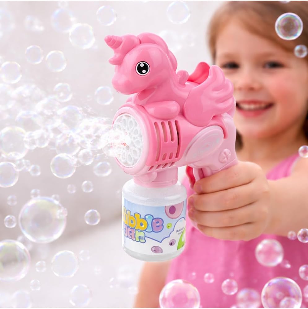 Lrs Store Baloncuk Tabancası Sevimli Yüksek Kalite Köpük Çıkarma Makinası Pilli Unicorn-Flamingo-Kurbağa Unicorn