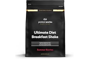 THE PROTEIN WORKS Frullato Dietetico Per La Colazione, Frutti di Bosco, Colazione Rapida, Alto contenuto di proteine ​​e basso contenuto di zucchero 500 g