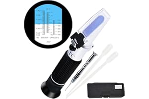 DANOPLUS 3 in 1 Scala Clinico Rifrattometro con 10~30°C ATC, Siero Proteina 0~12g/dl, Urina Specifico Gravità 1.000~1.050, Rifrangente Indice 1.333~1.360 RI per Umano Uso