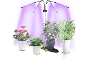 TRAYVESPACE Grows Lights for Indoor Plants, Plant Light Full Spectrum, LED Grow Light with 3 Switch Modes, 3/9/12H Timer, 15W Dimmable Plant Grow Lights Indoor for Various Plants