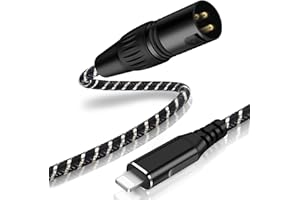 NCGGY [ M-Fi Certified] Lightn1ing to XLR Male Stereo Audio Cable 2M,i-Phone to XLR Nylon Braided Audio Cable Compatible with i-Phone 14/13 Pro/12/11/XS/XR/X 8 7/i-Pad to Amplifier/Speaker/Mixer