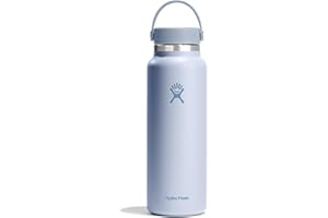 Hydro Flask - Botella de Agua 1180 ml 40 oz - Acero Inoxidable con Aislamiento al Vacío y Tapa a Prueba de Fugas y Revestimiento en Polvo - Wide Mouth - Surf, 1183ml (40oz)