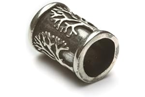 Drachensilber Adorno para barba con diseño de árbol de la vida, plata 925, joya celta, joya para el pelo para hombres y mujeres