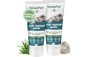 AmeizPet Malta para Gatos Bolas De Pelo, Pasta con Malta - Taurina para Mascotas - Antibolas de Pelo para Gatos de Interior con Taurina y Hierba, 2 pz x 100g (3.52 Oz)