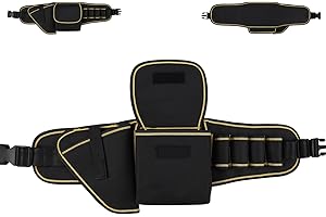 Sarmeley Tool Belt Pouch for Men, Toughbuilt Garden Toolbelt Adjustable Tool Storage Belt for Gardeners, Maintenance Workers, Electricians, Decorators, Plumbers, Black