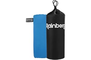 Rainberg Microfiber towel (180x90cm), Fast Drying - Super Absorbent, Ultra Compact, Lightweight, Great for Camping, Gym, Beach and Swimming. (Blue)