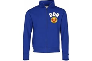 Spaß Kostet Herren Trainingsjacke DDR Nationalmannschaft Ostdeutschland Jacke royalblau