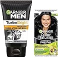 Garnier Men Power White Double Action Face Wash, 100gm and Garnier Color Naturals, Shade 1, Natural Black 70 ml + 60 gm