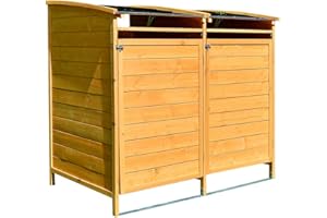 Melko Cache-poubelle 240 l en bois 140 x 85 x 127 cm avec paroi arrière