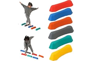 NASSMOSSE Stepping Stones Garden 6pcs/Set Traessing Stones for Kids Rainbow Sensory Bilancing Pietre non slip per bambini Bilancia del raggio Impibile Kids Obstacle Course per parco giochi, Migliora la coordin