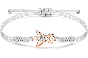JENDEAR SHINE Bracciale Corda per Donna, Corda Intrecciata a Mano Bracciale Portafortuna, Regali di Compleanno per Mamme Donne Ragazze