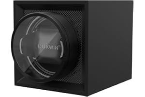 DUKWIN Single Watch Winder Box Portable Watch Winders for 1 Watches with Quiet Japanese Motor, Dual Power Supply for Travel