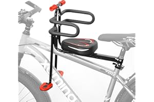 SJDUOCAI Sièges Vélo Enfant Avant,Siège de Vélo à Montage Avant avec Accoudoirs & Garde-Corps,Sécurité Selle Avant pour Enfant avec Repose-Pieds Pliable,pour Bicyclette,VTT,Vélo Ville et Vélos Électriques