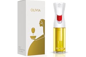 FLAIROSOL OLIVIA Vaporisateur d'Huile en Verre 130ml - Technologie de Pulvérisation Continue avec Contrôle des Portions - Polyvalent pour Cuisine, Salades, Barbecues, Vuisson, etc. (Logo Doré)