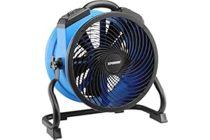 XPower Trasportatore d'aria industriale ad alta velocità per tutta la stanza, circolazione dell'aria, ventilatore a pavimento multiuso a velocità variabile (blu, FC-300 1600CFM)