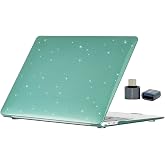 McStorey MacBook Air M1 Kılıfı 13.3 İn&ccedil; A2337 A2179 A1932 Uyumlu Şeffaf Simli Kristal Parlak Sert Kapak Hard Case Koruyucu Kı
