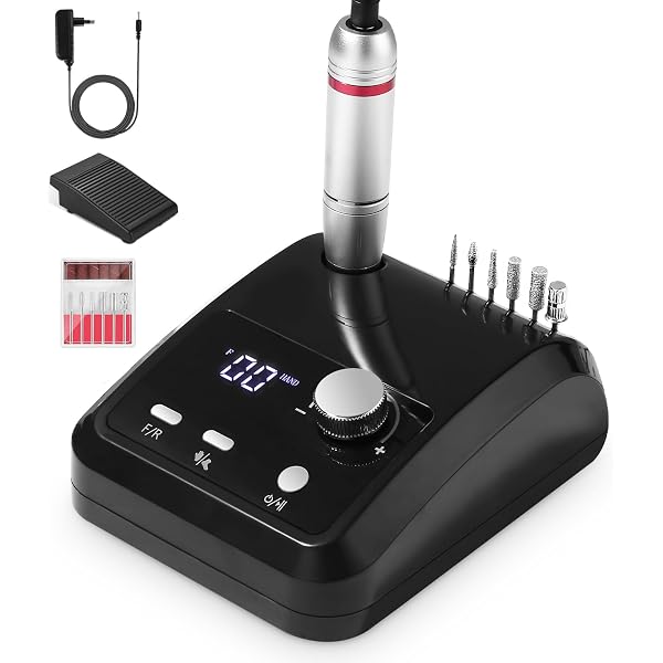4-in-1 Elektrische Nagelfeile Set – 30.000 U/min, Mit LED-Licht, Staubsauger & Handauflage Für Gelnägel