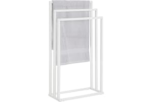 ‎IDIMEX IDIMEX Handtuchhalter KUNO, Handtücher Handtuchständer Badetuchhalter, mit 3 Handtuchstangen, weiß, aus Metall