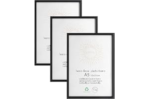 LYYYYX Cornice portafoto in legno, 15 x 21 cm, con vetro acrilico infrangibile, per appendere/posizionare verticalmente o orizzontalmente, in legno, per foto, poster, puzzle, 3 pezzi