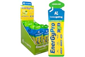 keepgoing - Gel Energético EnergyPro Sabor Limón 24 uds x 60g | Energy Gel Ciclismo y Running | Ratio 1:0,8 Maltodextrina: Fructosa