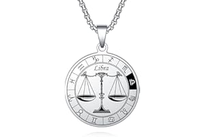 YOTHIWAD Sternzeichen kette Edelstahl Hochwertig Wasserdicht Sternzeichen Anhänger Halskette Astrologie Horoskop Schmuck Geburtstag Geschenk