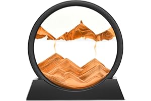 Wai Danie Sandbilder zum Drehen 3D Sandscape - die Sandkunst in Tiefsee Fließende Sandmalerei Sandbild Geschenke Sanduhr Deko Aesthetic für Büro Wohnzimmer Schreibtisch Erwachsene Kinder (Gold 7”)