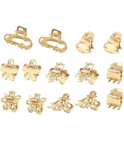 12 Stück Goldene Haarspangen Für Damen – Stylisch, Federstark & Perfekt Als Geschenk