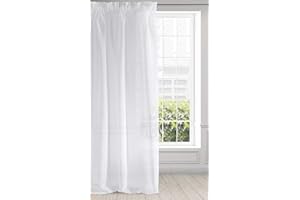 Eurofirany ARGEA Translucida con Cinta 1 Pz. Cortina para Ventana para Sala de Estar Dormitorio Moderno La Habitación de los Niños Comedor, Poliéster, Blanco, 140x270 cm