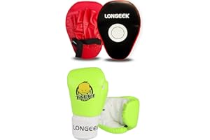 Longeek Gants de Combat de Boxe,Gants d'entraînement de Boxe Gants de Boxe Enfant 3 à 15 Ans Sac de Frappe,Kickboxing, Muay Thai, MMA,4-6 oz Junior Boxing Gloves