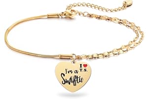 MELIX HOME braccialetto con scritta regalo per fan, ragazze, figlie, donne, graziosi braccialetti per, Medio, Acciaio inossidabile
