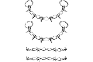 TAFACE 2 ornements de chaussures à chaîne à clous, 2 ornements de chaussures à épines, ornements de chaussures amovibles bricolage, style punk en métal, convient pour un anniversaire, un festival, une fête