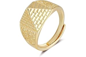 THE BLING KING Gold Kids Pyramid Ring, H (Adjustable), 8g, Silver Plated - Bling King London