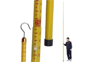 Gul teleskopisk höjdmätande stav med krok, avståndsmätningsstång för skogsbruk/kraftarbete, epoxiharts teleskopisk höjdmätare för linjearbetare (1-pack, 10m/32.8ft)