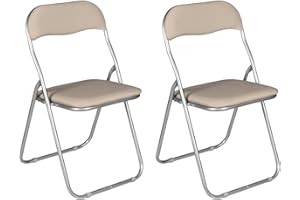 DMORA Juego de Seis sillas Plegables, Color Arena, Medidas 43 x 47 x 78 cm