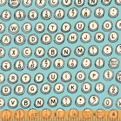 Typewriter 355311 by Julia Rothman for Windham Fabrics- Fat Quarter- like Moda, Makower