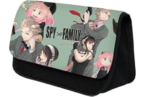 Hilloly Spy×Family Trousse Crayons, Spy×Family Sac Crayons Sac Crayons Enfant Anime Sac Papeterie Crayons Glissière pour Étudiant Adolescent Garçon Fille