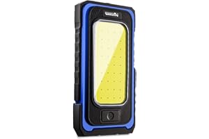 WARSUN Linterna Taller LED Recargable Linterna de Trabajo COB Lámpara de Inspección Linterna Magnética Portátil 1500LM para Camping Senderismo Emermengia (azul)