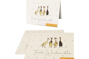 ‎THE LAZY PANDA CARD COMPANY Adventskalender als Karten oder Weihnachtskarten 3er-Set Adventskalender zum Verschicken oder Aufbewahren (Weihnachtswitze)